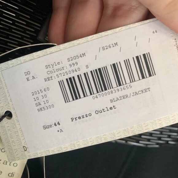 Emporio Armani Beaded Wool Blend Blazer Jacket Black 44 - Picture 9 of 16